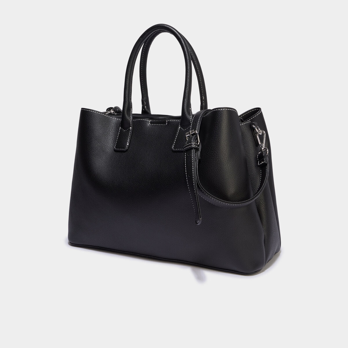 Sac &agrave; main avec bandouli&egrave;re noir femme