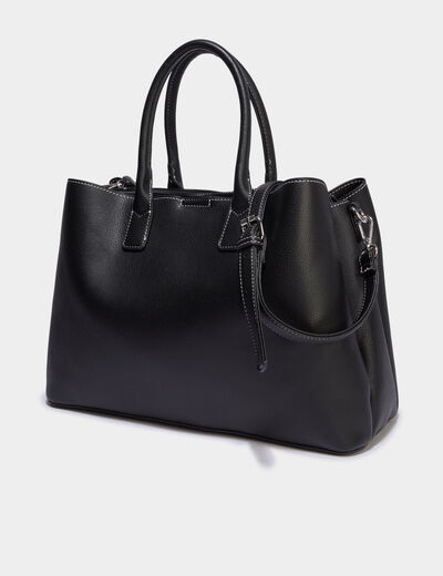 Sac &agrave; main avec bandouli&egrave;re noir femme