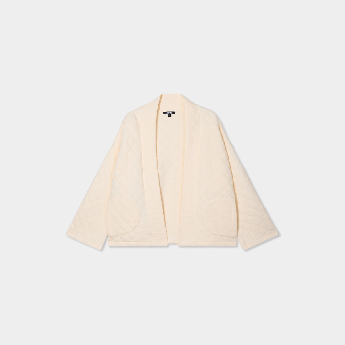 Veste esprit kimono matelassée en jersey blanc femme