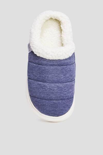 Chaussons fourrés compensés Liberto bleu homme