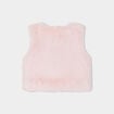 Gilet fausse fourrure sans manches rose clair bébé fille