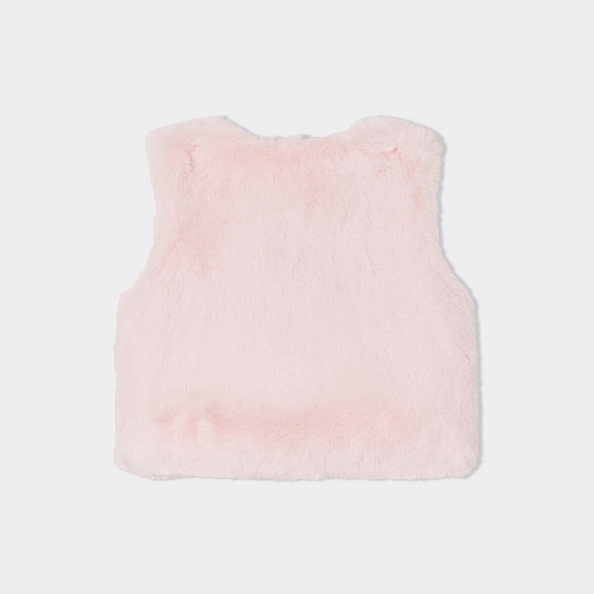 Gilet fausse fourrure sans manches rose clair bébé fille