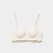 Soutien-gorge balconnet micro dentelle blanc femme