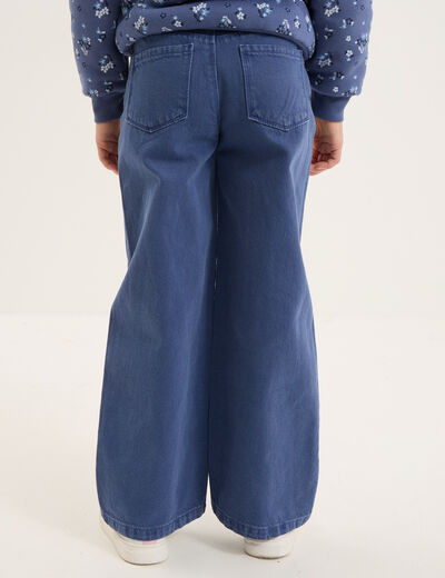 Pantalon large 5 poches coton Creeks bleu gris fille