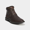 Bottines montantes zipp&eacute;es &agrave; lacets marron homme