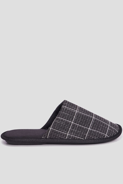 Chaussons mules noir homme