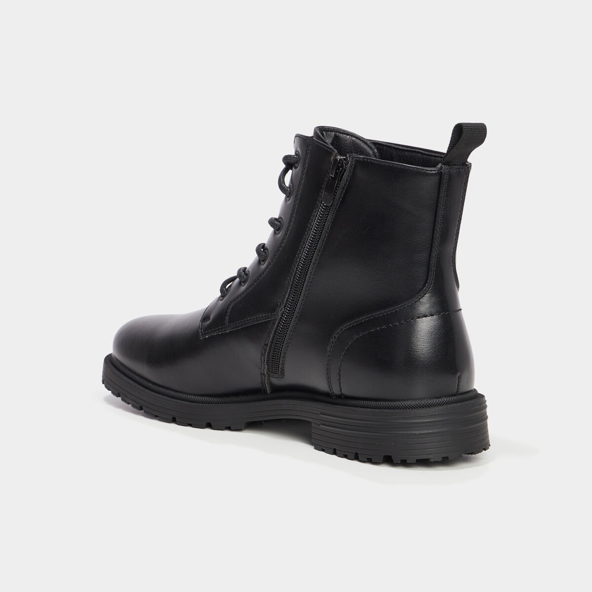 Bottines zipp&eacute;es effet similicuir noir homme