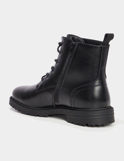 Bottines zipp&eacute;es effet similicuir noir homme
