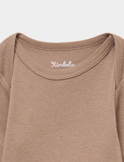 Lot 3 bodies US coton manches longues marron b&eacute;b&eacute;