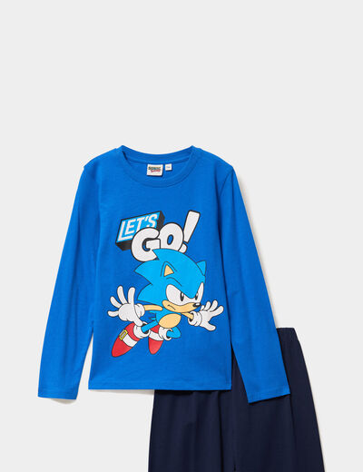 Ensemble pyjama coton Sonic bleu gar&ccedil;on