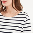 T-shirt manches 3/4 col rond coton ecru femme