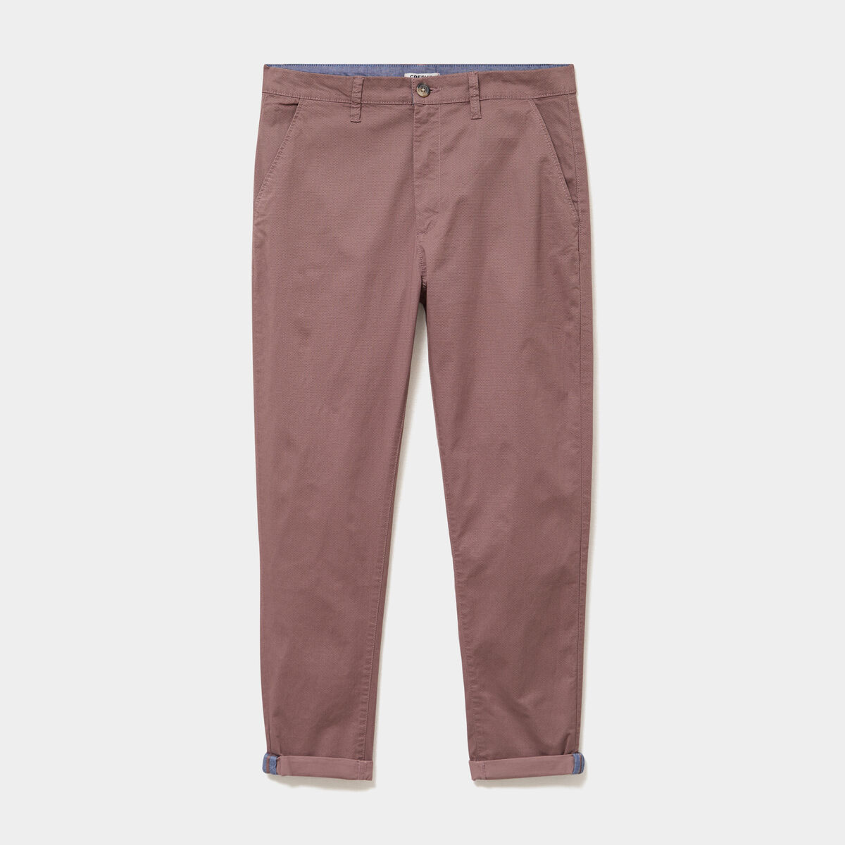 Pantalon chino slim stretch vieux rose homme