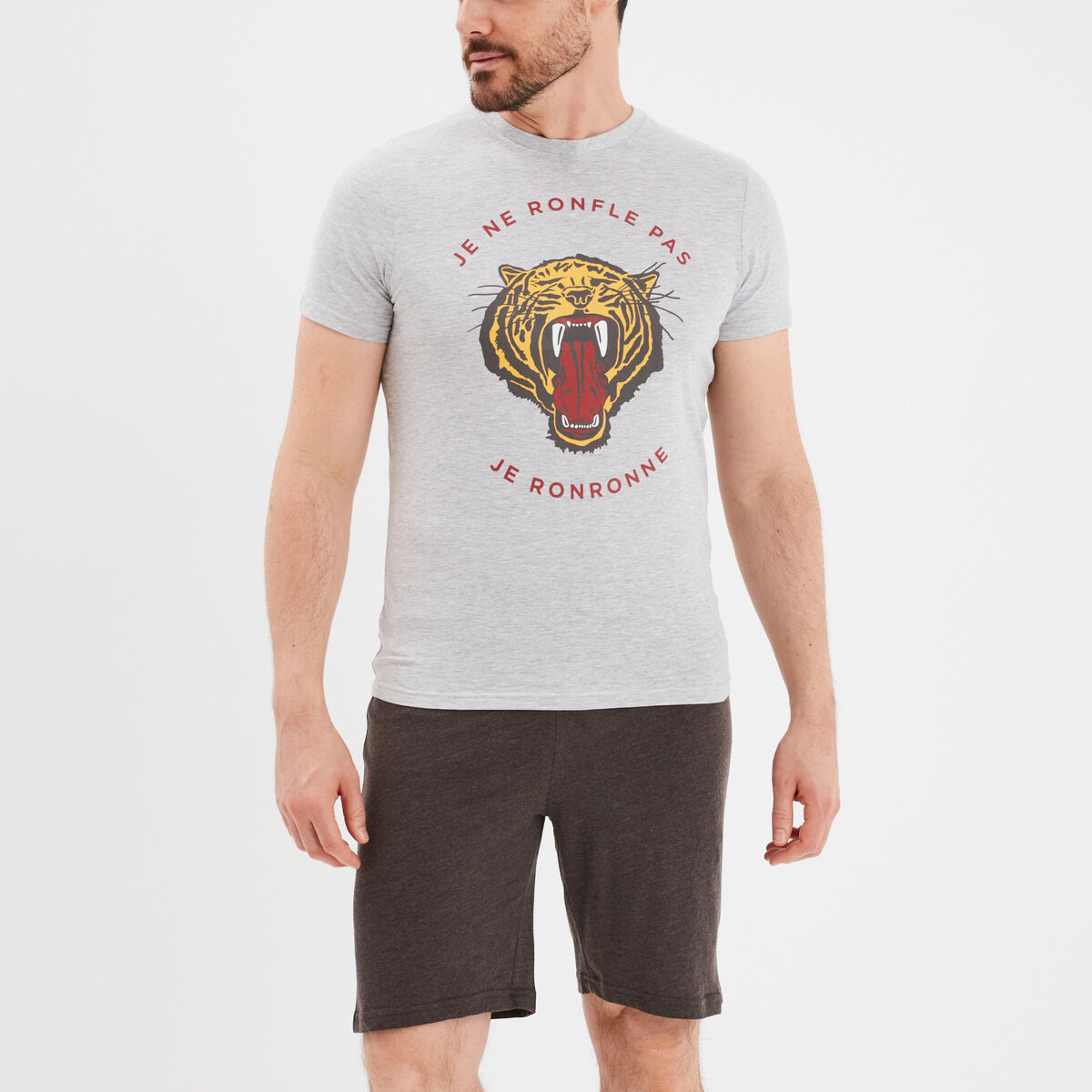 Ensemble pyjama 2 pièces gris homme