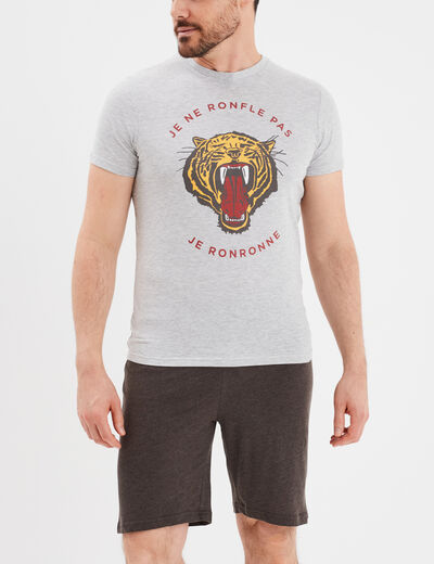 Ensemble pyjama 2 pièces gris homme
