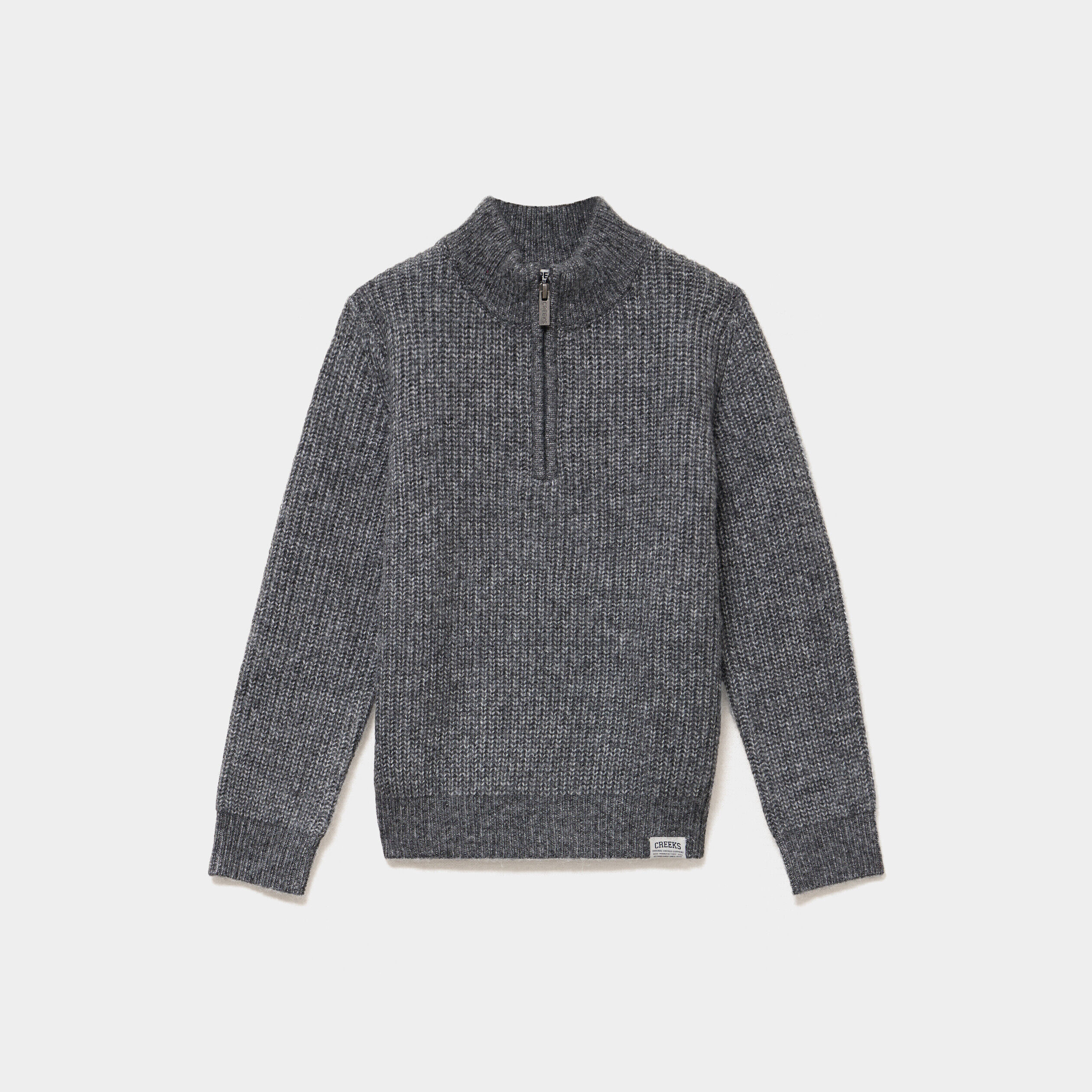 Pull droit col camionneur gris garçon CREEKS