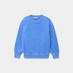 Pull mailles duveteuses manches longues bleu electrique fille