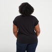 T-shirt col V dentelle noir femme grande taille
