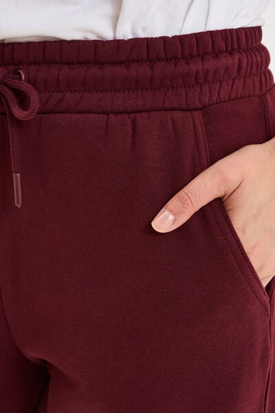 Pantalon de jogging molletonn&eacute; violet fonc&eacute; femme