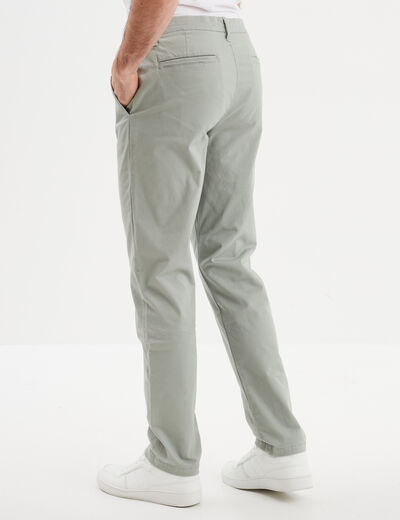 Pantalon chino droit stretch vert olive homme