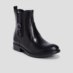 Bottines en cuir noir fille