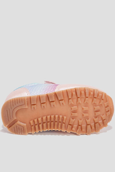Baskets running à scratchs multicolore bébé fille