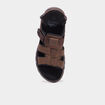 Sandales avec scratchs marron homme