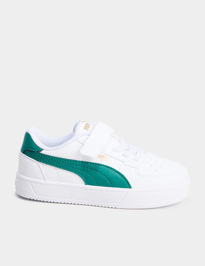 Tennis basses à scratchs Puma vert garçon