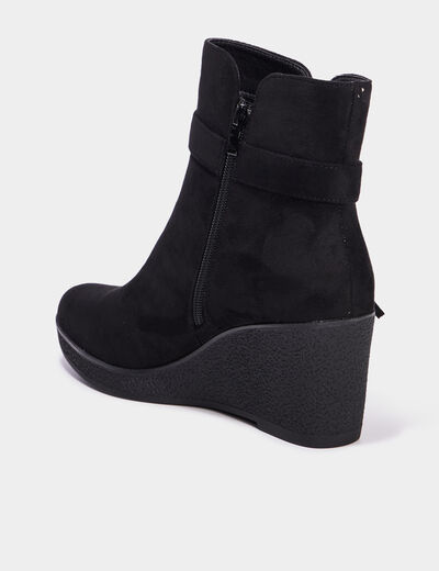 Boots compensées noir femme