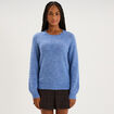 Pull col rond manches longues bleu ciel femme