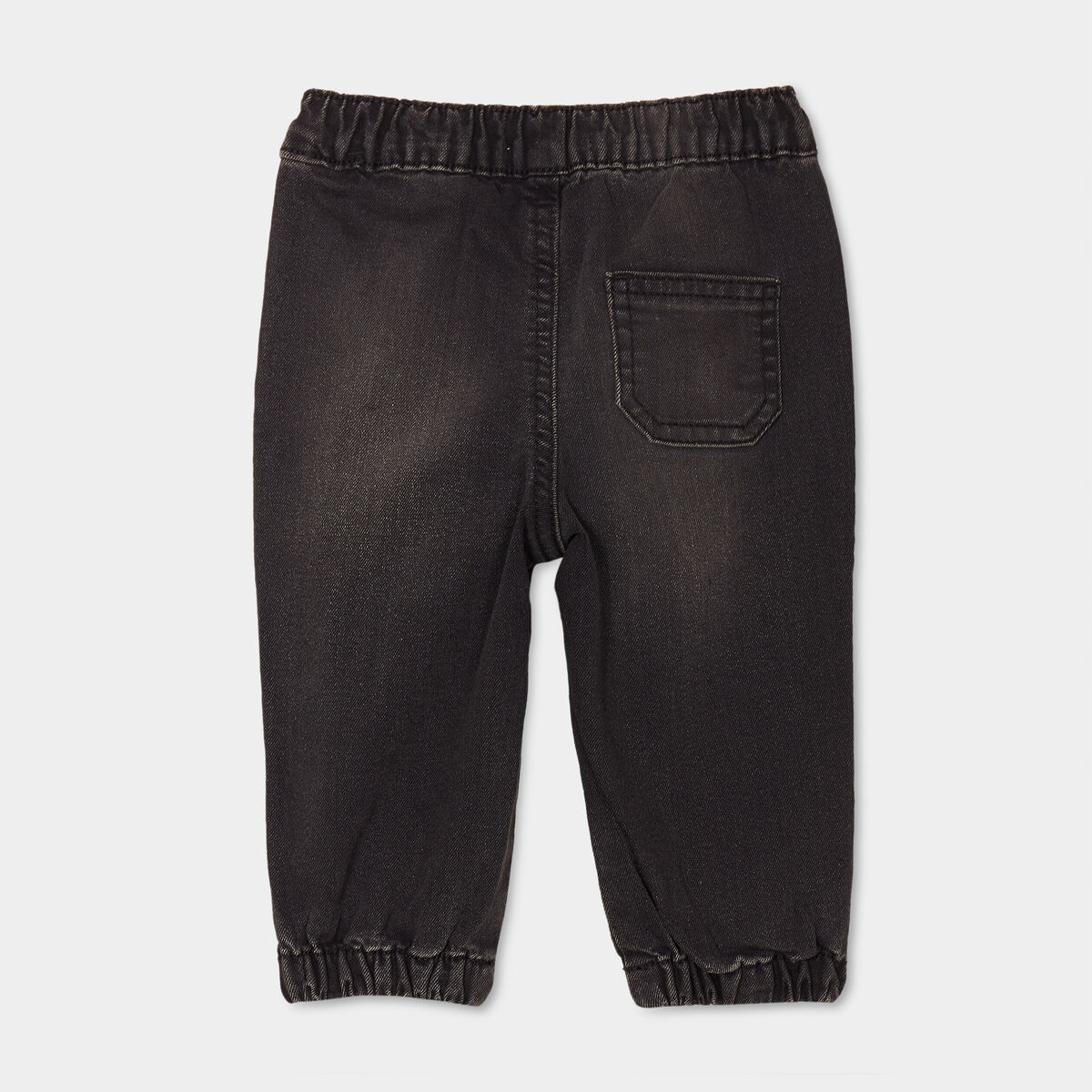 Jeans jogger bas &eacute;lastiqu&eacute; coton denim noir b&eacute;b&eacute; gar&ccedil;on