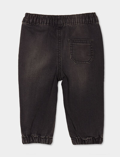 Jeans jogger bas élastiqué coton denim noir bébé garçon