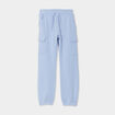 Pantalon de jogging cargo molletonn&eacute; bleu clair fille