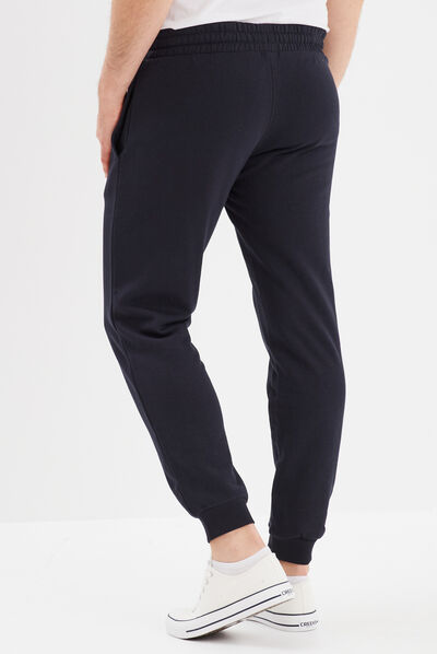 Jogging droit molleton bleu marine homme