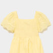 Robe c&eacute;r&eacute;monie broderie anglaise smock&eacute; jaune clair fille
