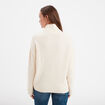Pull col roulé droit manches longues creme femme