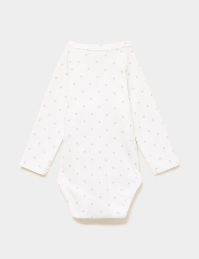 Lot 3 bodies crois&eacute;s manches longues blanc b&eacute;b&eacute;