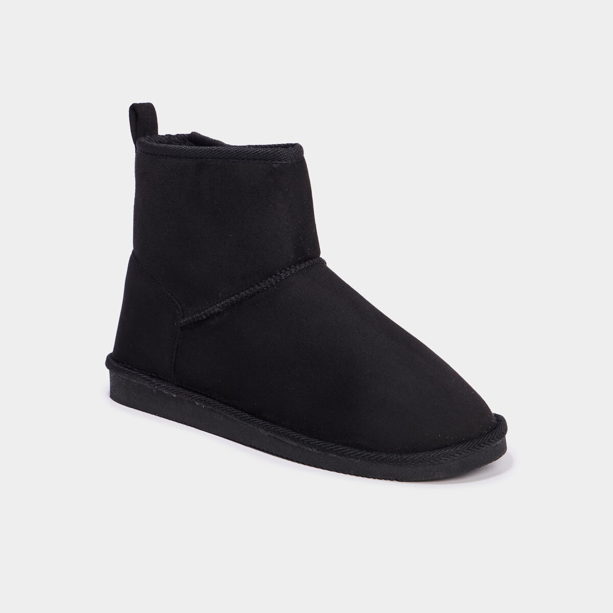 Bottines fourr&eacute;es plates noir femme