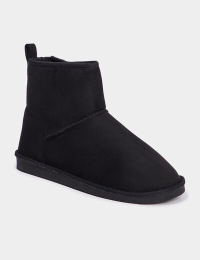 Bottines fourrées plates noir femme