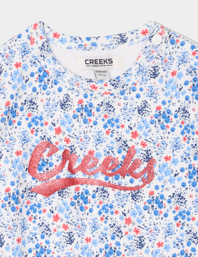 Sweat épaules à volants Creeks ecru bébé fille
