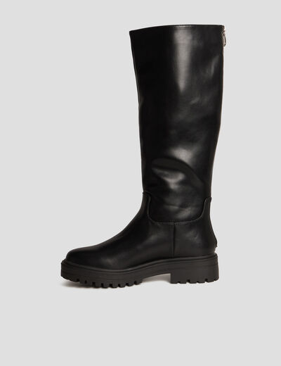 Bottes semelle chunky noir femme