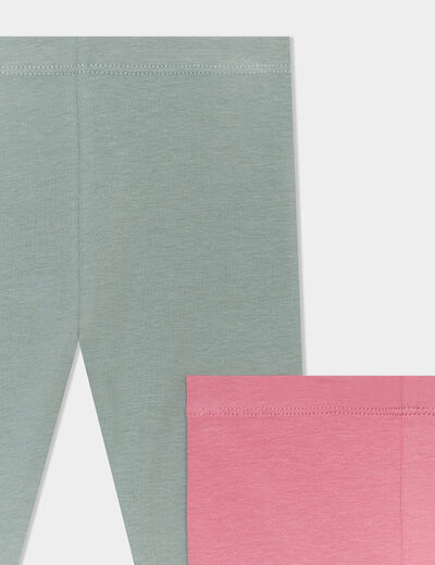 Lot 2 leggings coton vieux rose bébé fille
