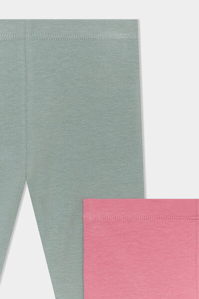 Lot 2 leggings coton vieux rose b&eacute;b&eacute; fille