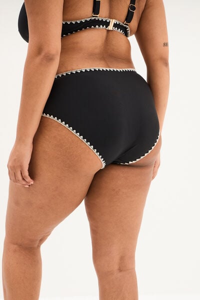 Bas de maillot de bain brod&eacute; noir femme grande taille
