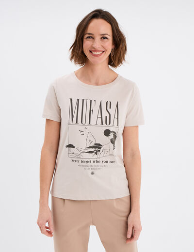 T-shirt coton Le Roi lion Mufasa sable femme