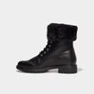 Bottines avec bord fausse fourrure noir femme