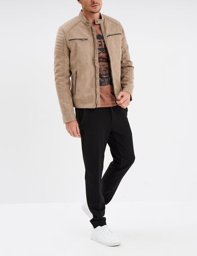 T-shirt manches courtes coton Liberto marron homme