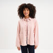 Veste surchemise oversize coton rose clair femme