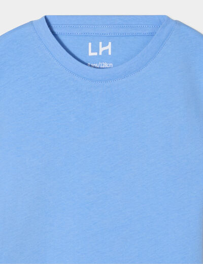 T-shirt en coton manches courtes bleu garçon