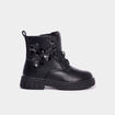 Boots &agrave; lacets noir fille