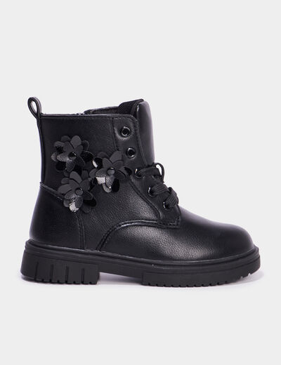 Boots à lacets noir fille